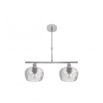 Distribuidor - Lâmpadas Diversas | Lâmpadas Modernas | LAMPARA ESTELA 2XE14 CROMO REGX41X13 CM C/TULIPAS CRISTAL TALLADO TRANSPARENTE Ref: 196852020